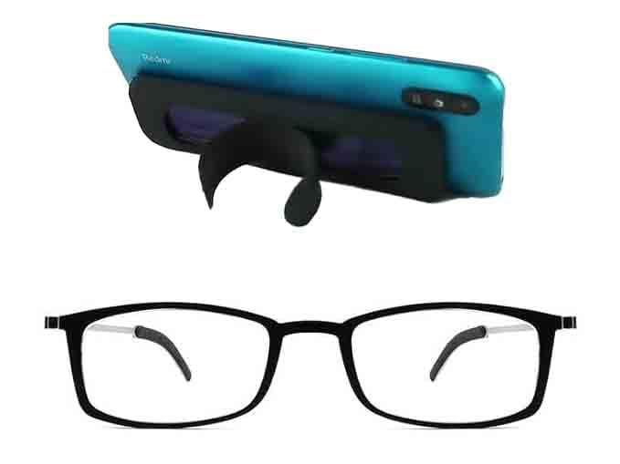 DR. B's Readers New Foldable Reading Glasses with Case & Mobile Video Stand – Ultra-Portable, Pocket-Size, Foldable Design” For Men Women (Square Black)