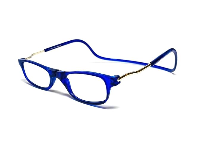 DR. B's Readers Reading Glass Magnetic Reading Spectacle Glasses for Near Vision, (Blue)