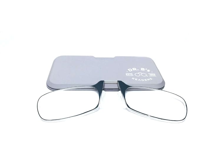 DR. B's® READERS Nose Resting Reading Glasses (Grey Square)