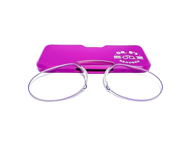 DR. B's® READERS Nose Pinch Reading Glasses (Purple Thin)