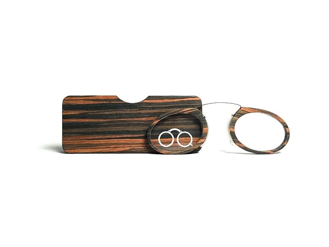 DR. B's Readers Nose Clip Reading Glasses for Men & Women | Armless No-Temple Foldable Bamboo Wood Readers (Ash Grey)