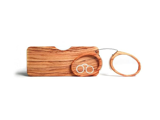 DR. B's Readers Nose Clip Reading Glasses for Men & Women | Armless No-Temple Foldable Bamboo Wood Readers (Mahogany Brown)