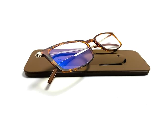 DR. B's Readers New Foldable Reading Glasses with Case & Mobile Video Stand – Ultra-Portable, Pocket-Size, Foldable Design” For Men Women (Square Tortoise)