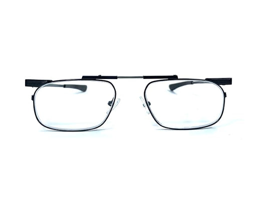 DR. B's Readers Foldable Reading Glasses | Blue Cut Lenses | Stainless Steel | Designed by Optometrists | With Pod Case | For Men & Women (Black)