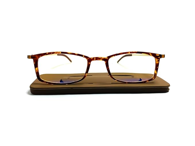 DR. B's Readers New Foldable Reading Glasses with Case & Mobile Video Stand – Ultra-Portable, Pocket-Size, Foldable Design” For Men Women (Square Tortoise)