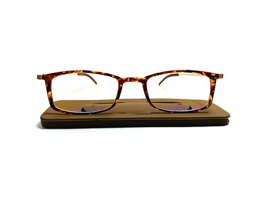 DR. B's Readers New Foldable Reading Glasses with Case & Mobile Video Stand – Ultra-Portable, Pocket-Size, Foldable Design” For Men Women (Square Tortoise)