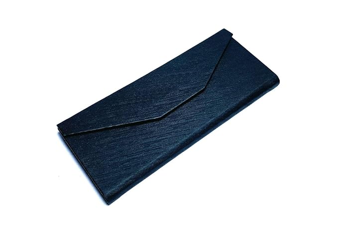 DR. B's Readers Elegant Brown And Black Foldable Eyeglass Case – Hard PU Leather Triangle Sunglass Case for Men & Women | Collapsible & Durable Envelope Design (Black)