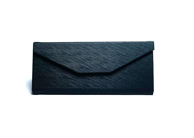 DR. B's Readers Elegant Brown And Black Foldable Eyeglass Case – Hard PU Leather Triangle Sunglass Case for Men & Women | Collapsible & Durable Envelope Design (Black)