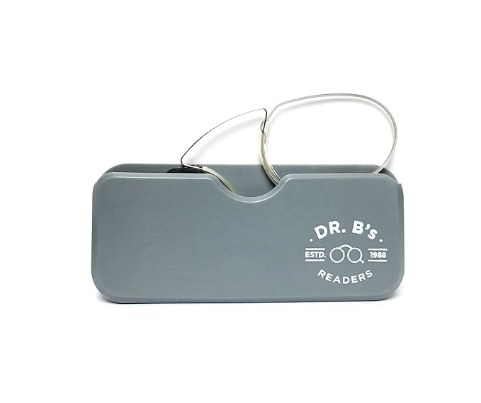 DR. B's® READERS Nose Pinch Reading Glasses (Grey Thin)