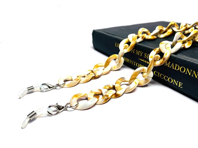 DR. B's Readers Acrylic Eyeglass and Mask Chain (Beige Marble)