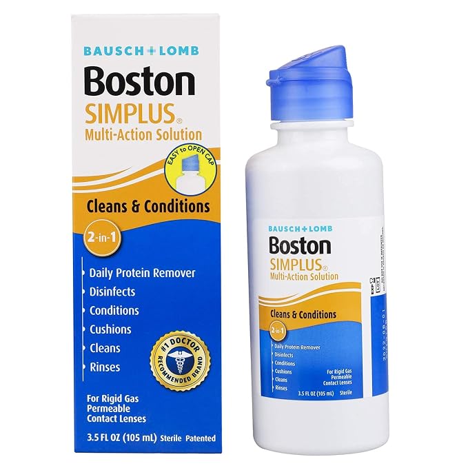 Bausch + Lomb Boston Simplus Multi-Action Solution for Rigid Gas Permeable Contact Lenses 105ml (Pack of 1)