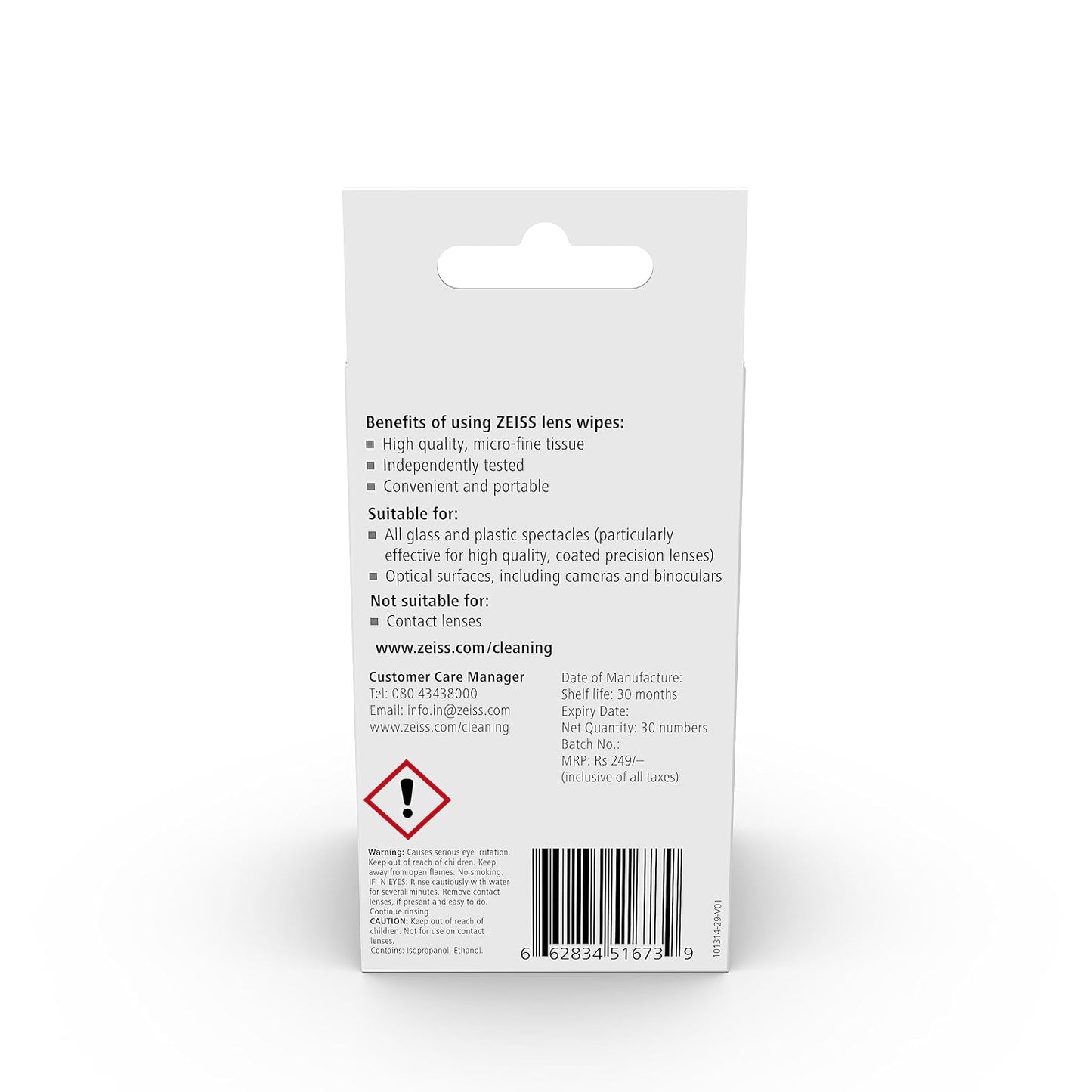 ZEISS Lens Wipes Pack of 30