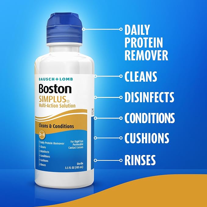 Bausch + Lomb Boston Simplus Multi-Action Solution for Rigid Gas Permeable Contact Lenses 105ml (Pack of 1)