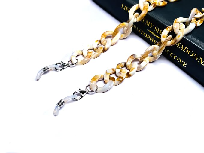 DR. B's Readers Acrylic Eyeglass and Mask Chain (Beige Marble)